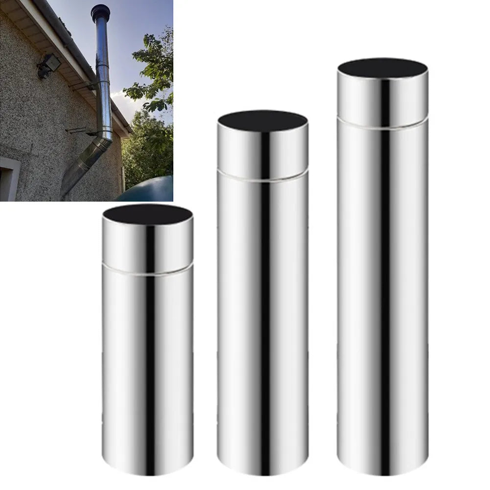 Stainless Steel Chimney Straight Exhaust Pipe Portable Chimney Pipe Hot Tent Stove Outdoor Woodstove Accessories Winter Heater