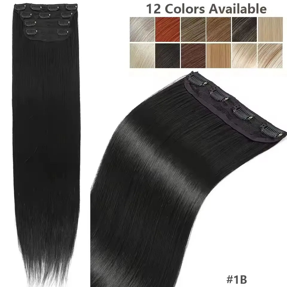 24Inches 200Grams M888 Ombre Blond 27/613 4Clips In Straight Hair Extensions Bio Heat Resistant Soft Nature Synthetic Hairpieces