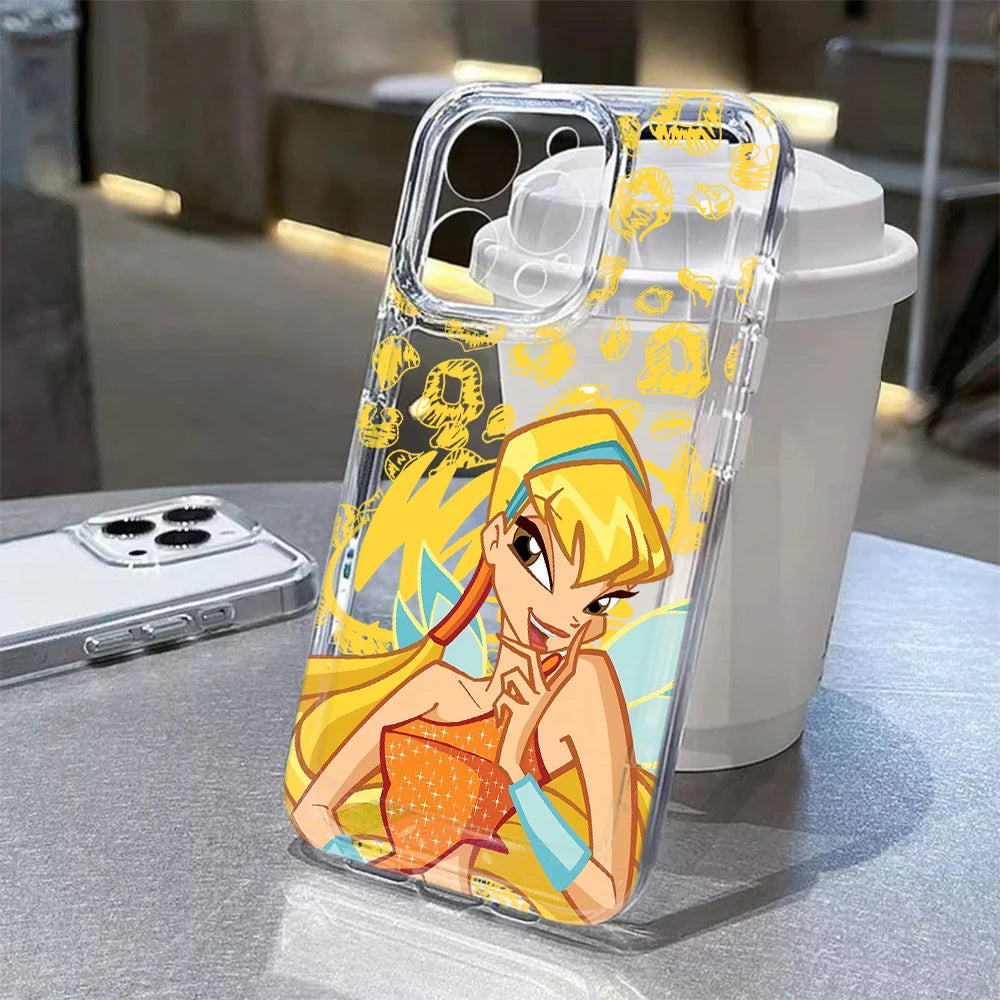 Lovely w-winxs c-clubs Phone Case For iPhone 17 16 16e 15 14 13 12 11 Mini Pro Max XR XSMax 7 8 Air Plus Transparent Back Cover