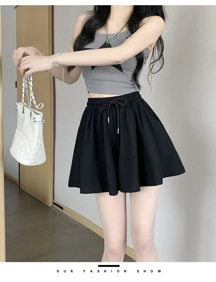 2026 High Waist Wide Leg Sports Shorts Women's Summer New Loose Fit A-Line Shorts Casual Versatile Comfortable Short Pants