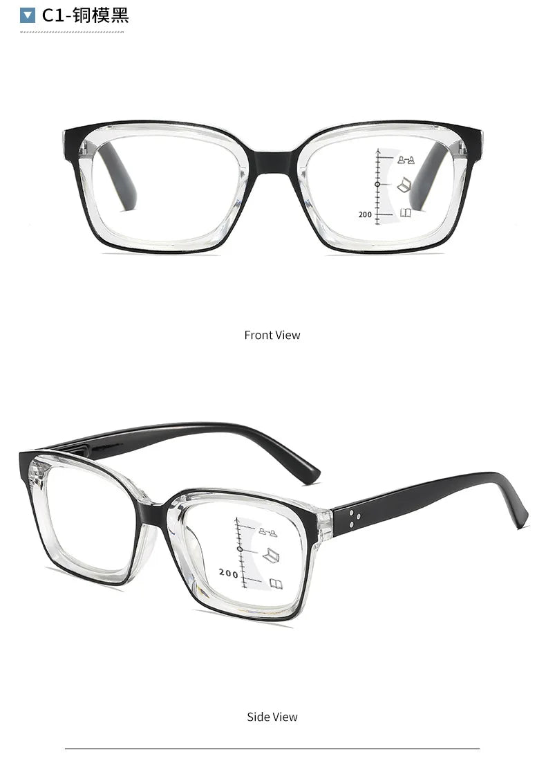 Fashionable Far and Near Dual-use Multifocal Reading Glasses New Anti Blue Light High-definition Eye Protection Glasses