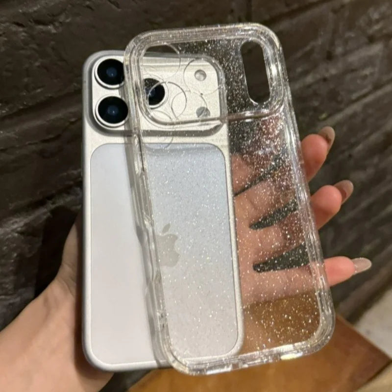 Luxury Soft Silicone Glitter Transparent Phone Case For iPhone  17 Pro Max 11 12 13 14 15 16 Pro Max Air Plus Clear Bumper Cover