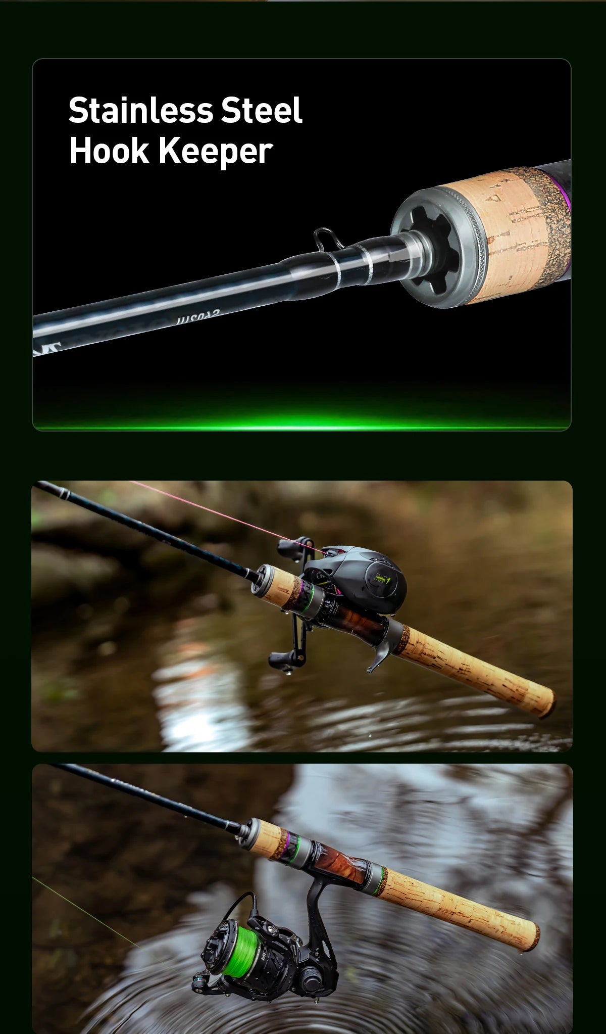 HANDING Magic L Micro BFS Fishing Rod Carbon Fishing Rod Lure Weight 1-8g FUJI® O+A Guide Rings UL/L Spinning Rod Casting Rod