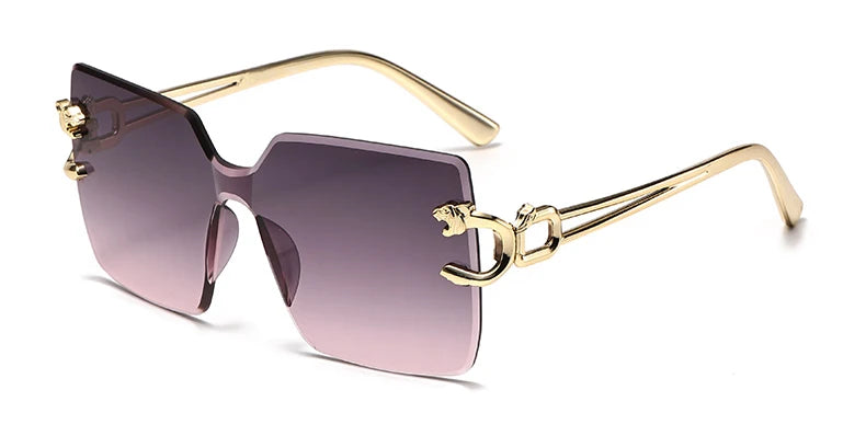 Retro Square Sunglasses Women Men Rimless Trend Luxury Shades Travel Glasses Lady Man UV400