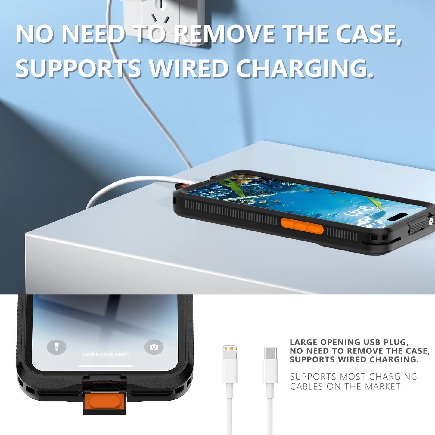 IP68 Waterproof Phone Case for iPhone 6.1/6.7 inch Series, with Floating Ring, Touchable, Suitable for iPhone 17/16/15/14/13/12