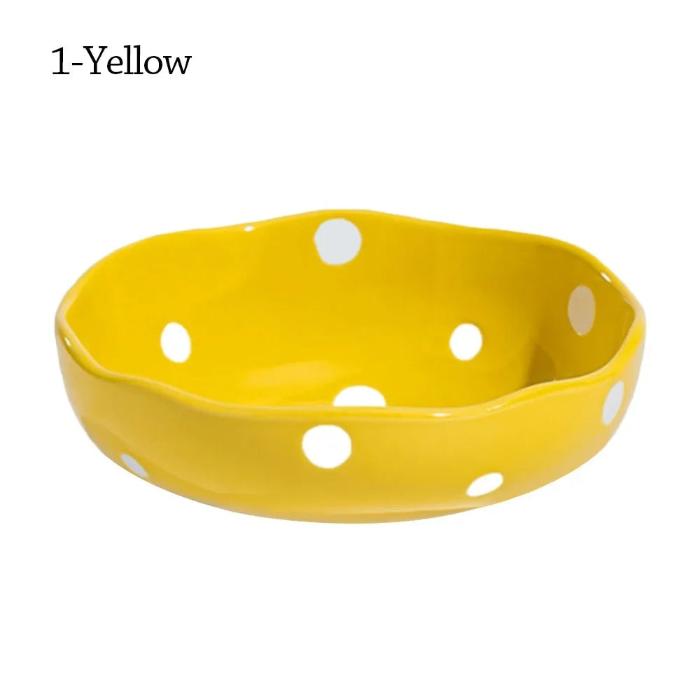 Ceramic Neck Protection Pet Bowl High Feet Slanted Mouth Mushroom Cat Bowl Anti-black Chin Anti-knockover Pet Food Bowl