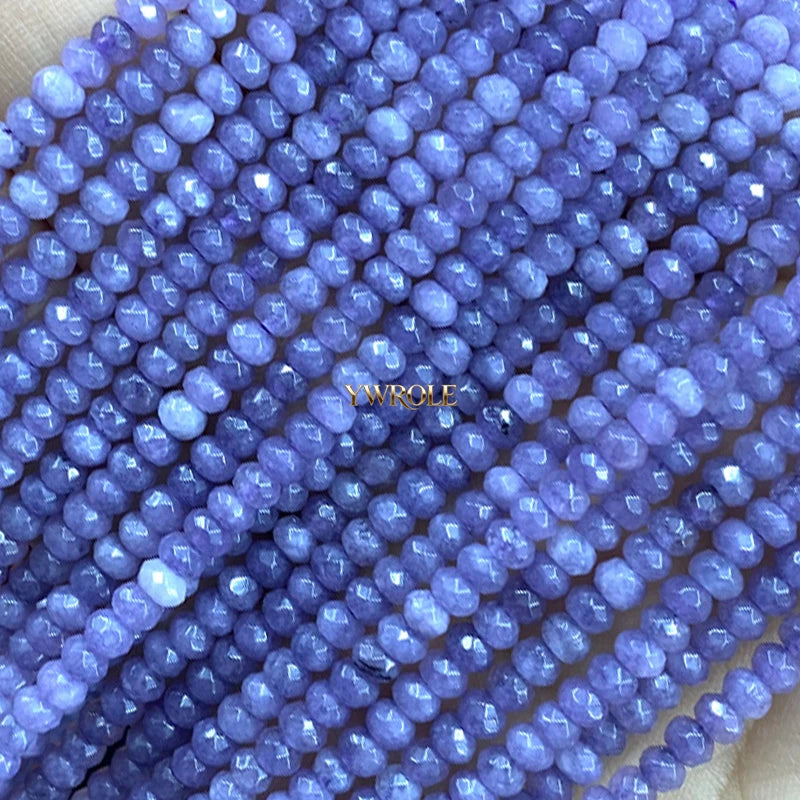 3x4mm Rondelle Faceted Natural Stone Chalcedony Tourmaline Color Loose Spacer Beads for Jewelry Making Diy Bracelet Accessories