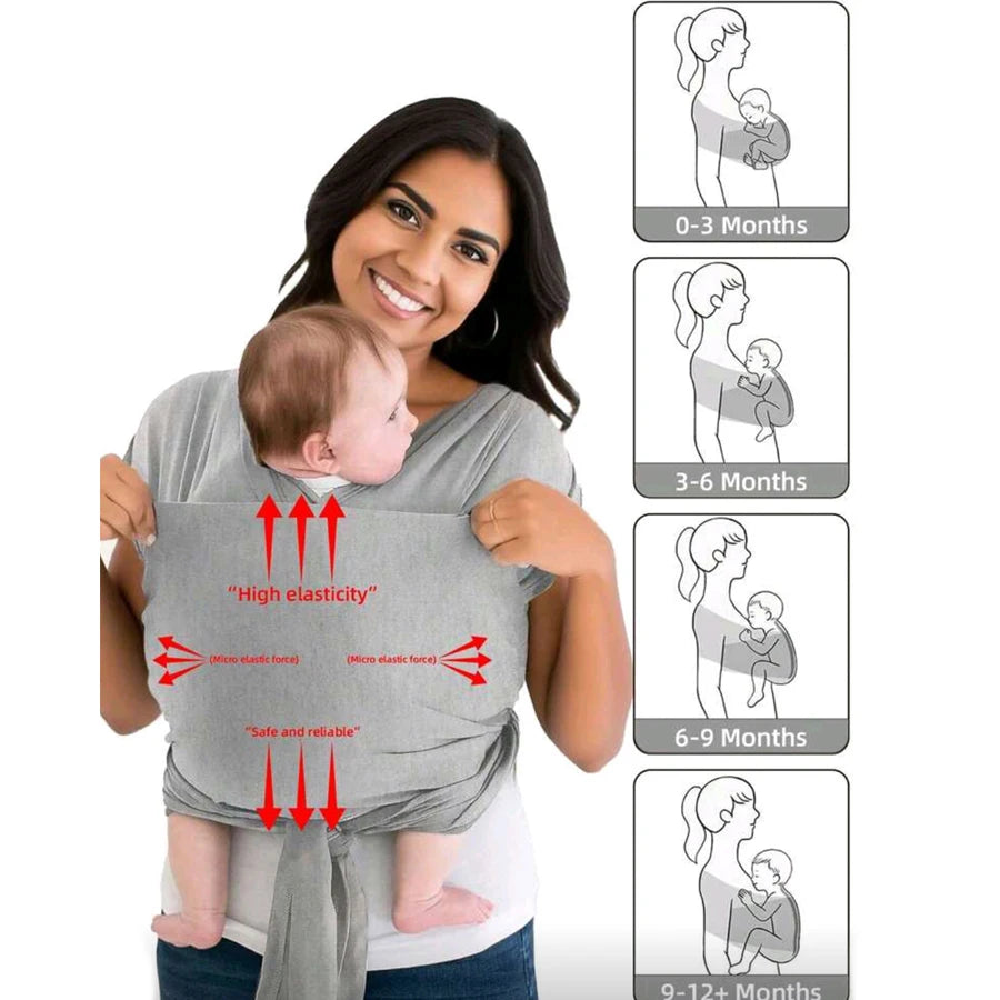 Baby carrier front-carrying multi-functional sleeping, breastfeeding, outing device to free hands knitted fabric