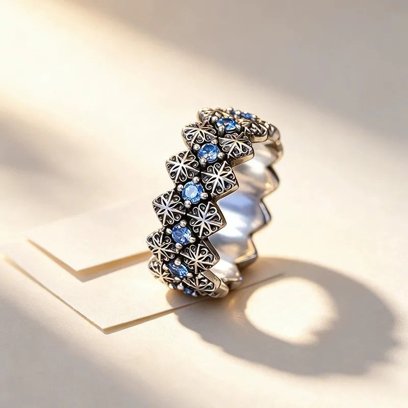 VENTFILLE 925 Sterling Silver Geometric Line Cross Wrap Open Ring For Women Gift Irregular Punk Adjustable Jewelry Dropshipping