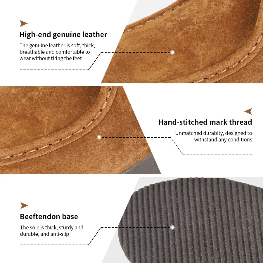 Men's Premium Leather Hand-Sewn Shoes Fashionable Casual  Loafers Shoes Elegant Mocasins Man Shoes,Suit For Daily Wear&Working