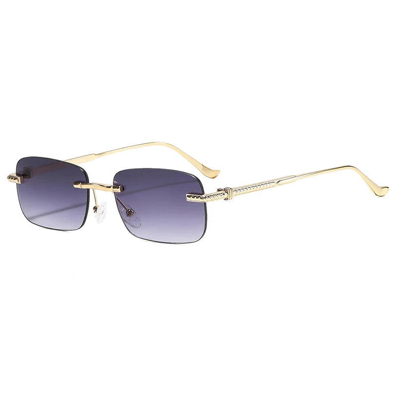 Rimless Sunglasses Rectangle Fashion Popular Women Men Shades Small Square Sun Glasses For Female male Summer Traveling Oculos