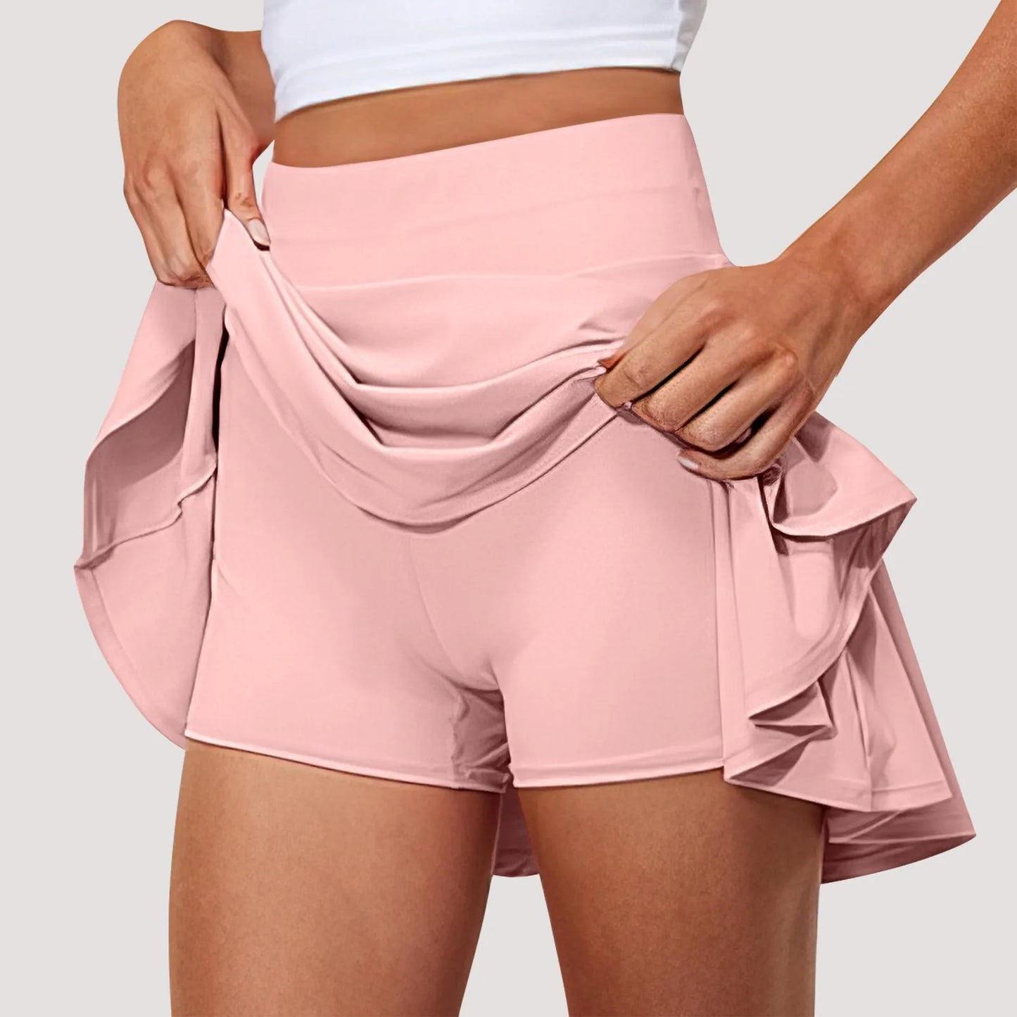 Women'S Stretch Yoga Skirt Printed Athletic Shorts Lightweight High Waisted Skirt With Pockets Women'S Simple Sports Skirt