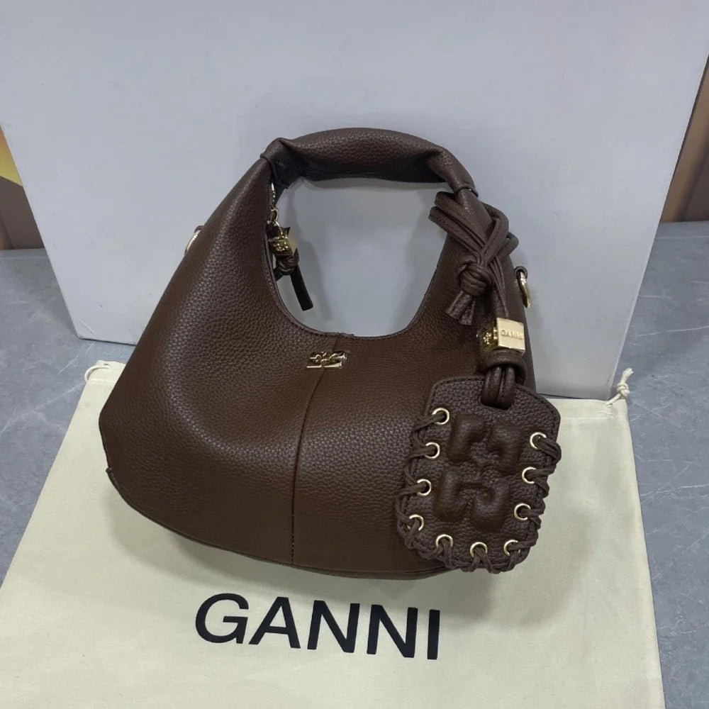 Luxury Mini Hobo Bag Women Vintage Leather Handbag Detachable Strap Commute Shoulder Purse Y2K Fashion Designer Crossbody Bag