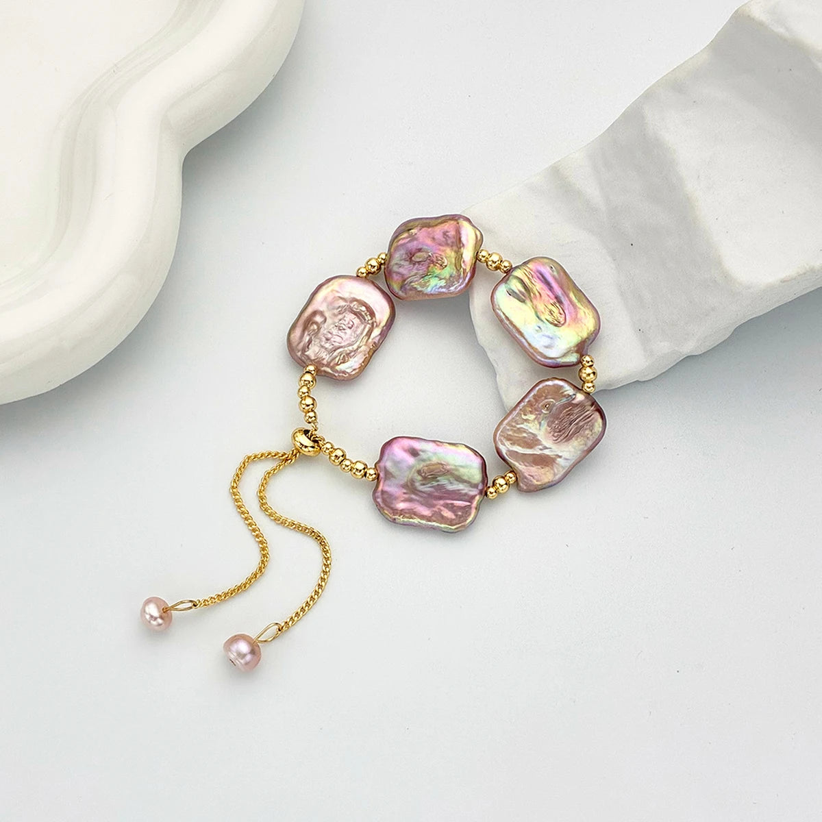 Original Design Natural Freshwater Colorful Baroque Pearls Adjustable Bracelets For Wedding Women Girls Lovers Fine Jewelry