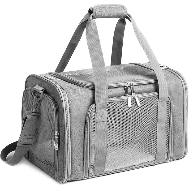 Airline Approved Pet Carrier for Cats & Dogs – Foldable Dog Bag with Soft Mat, Breathable Mesh Windows, Travel-Ready Cat Carrier