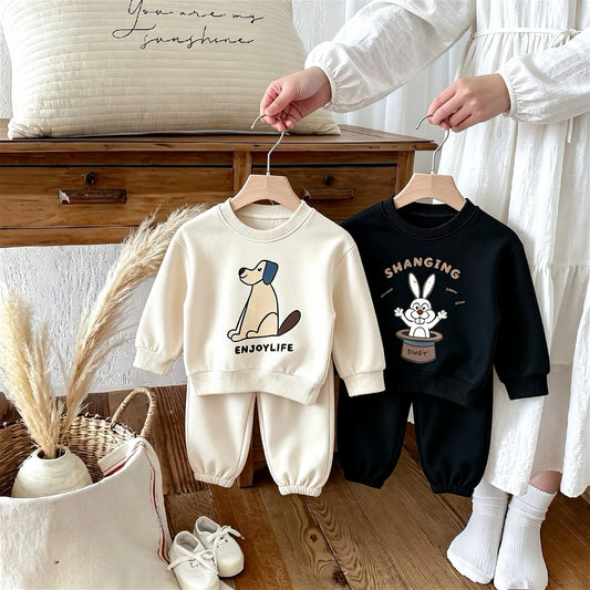6m-6y Toddler Costume Suit Autumn Long Sleeve Casual Tracksuits Kids Sweatshirt + Pants Two Piece Set Cartoon Outfits Children's
