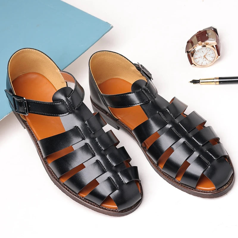 Summer New Roman Sandals Plus Size Casual Fashion Outdoor Beach Shoes Lightweight Non Slip Breathable Big Size Footwear For Men