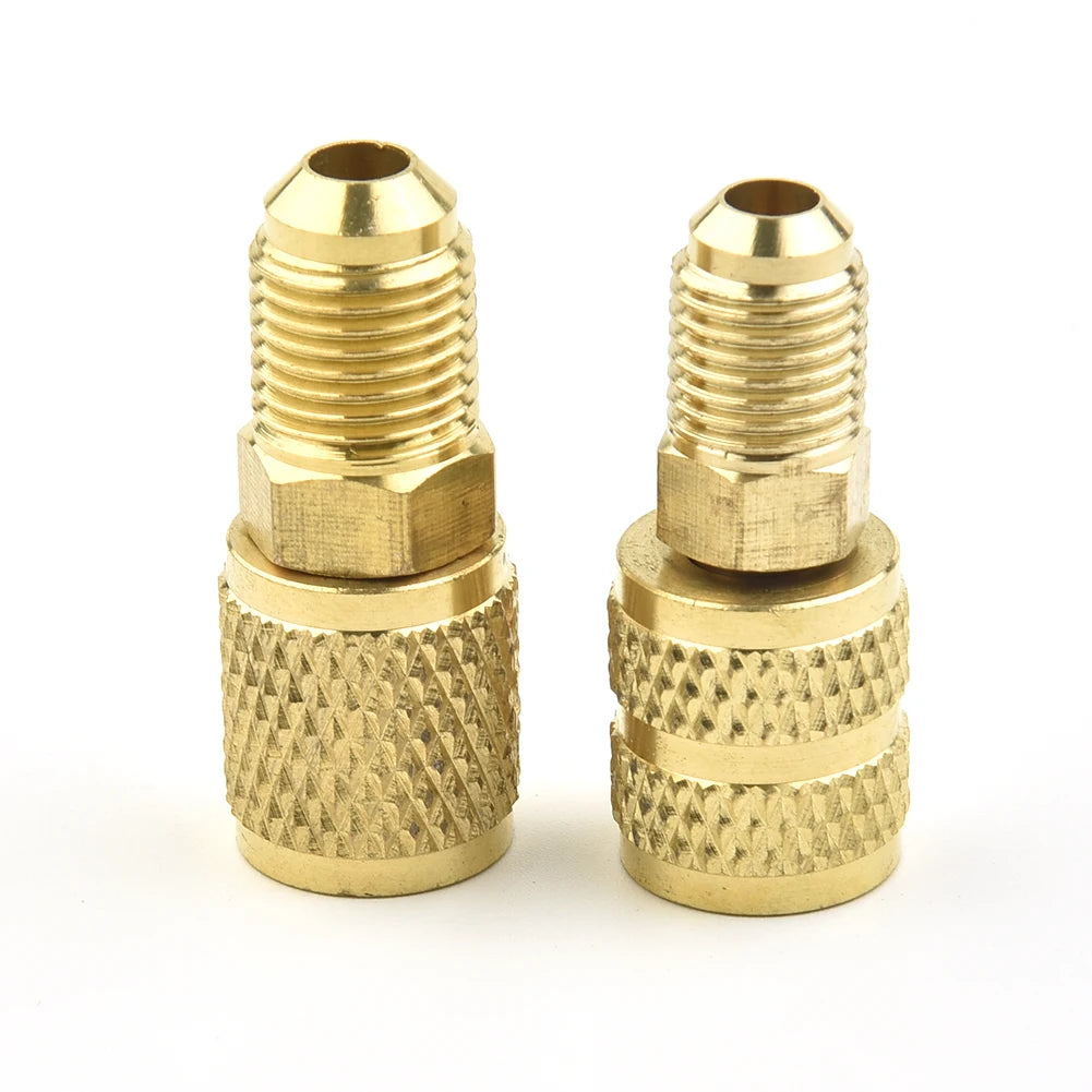 2x Female/Male 5/16" SAE Male/Female 1/4" SAE For R410 R32 R22 Liquid Safety Valve Air Conditioning Refrigerant Repair Fluoride