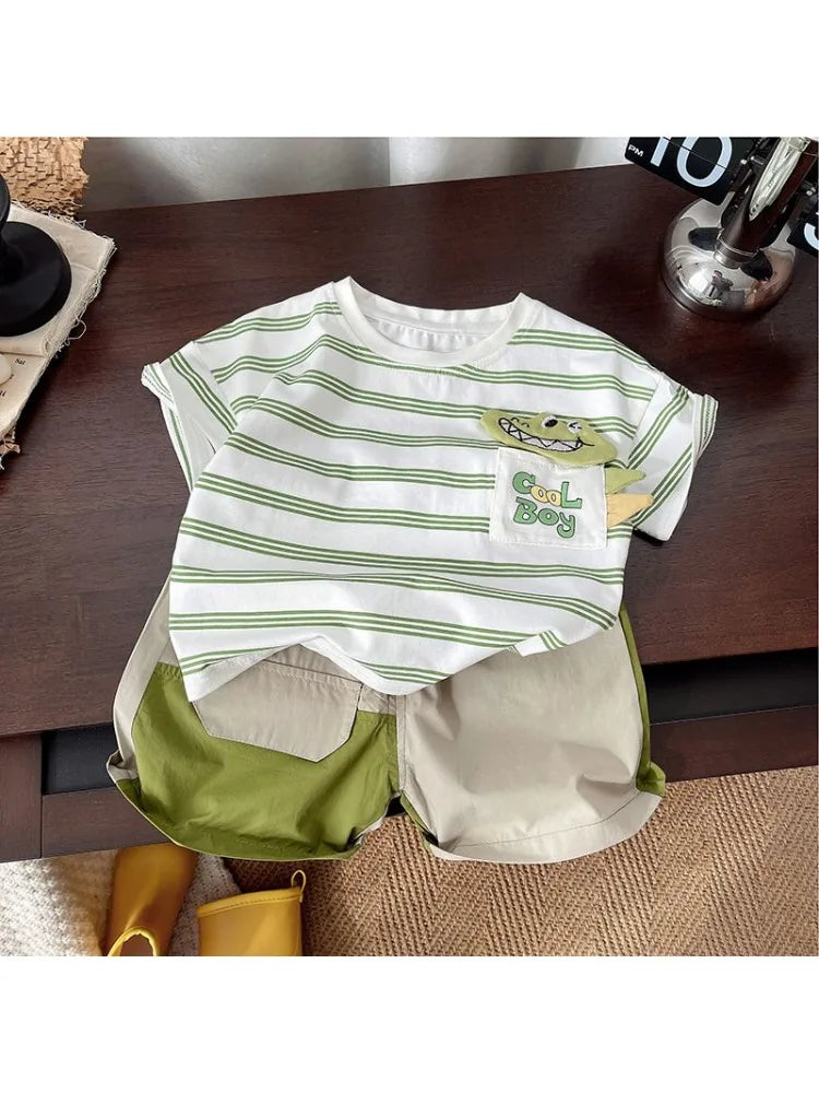 Baby Summer Clothes Boy Sports Sets Kids Loungewear Fashion Outfits Children T-shirts+Shorts 2Pcs Short Sleeves Top Pants Suits