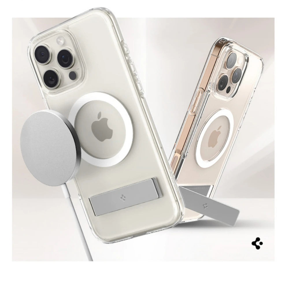 Spigen Ultra Hybrid S MagFit Designed for iPhone 17 Pro Max 16 15 14 13 12 Case Kickstand Amti Yellowing Compatible With MagSafe