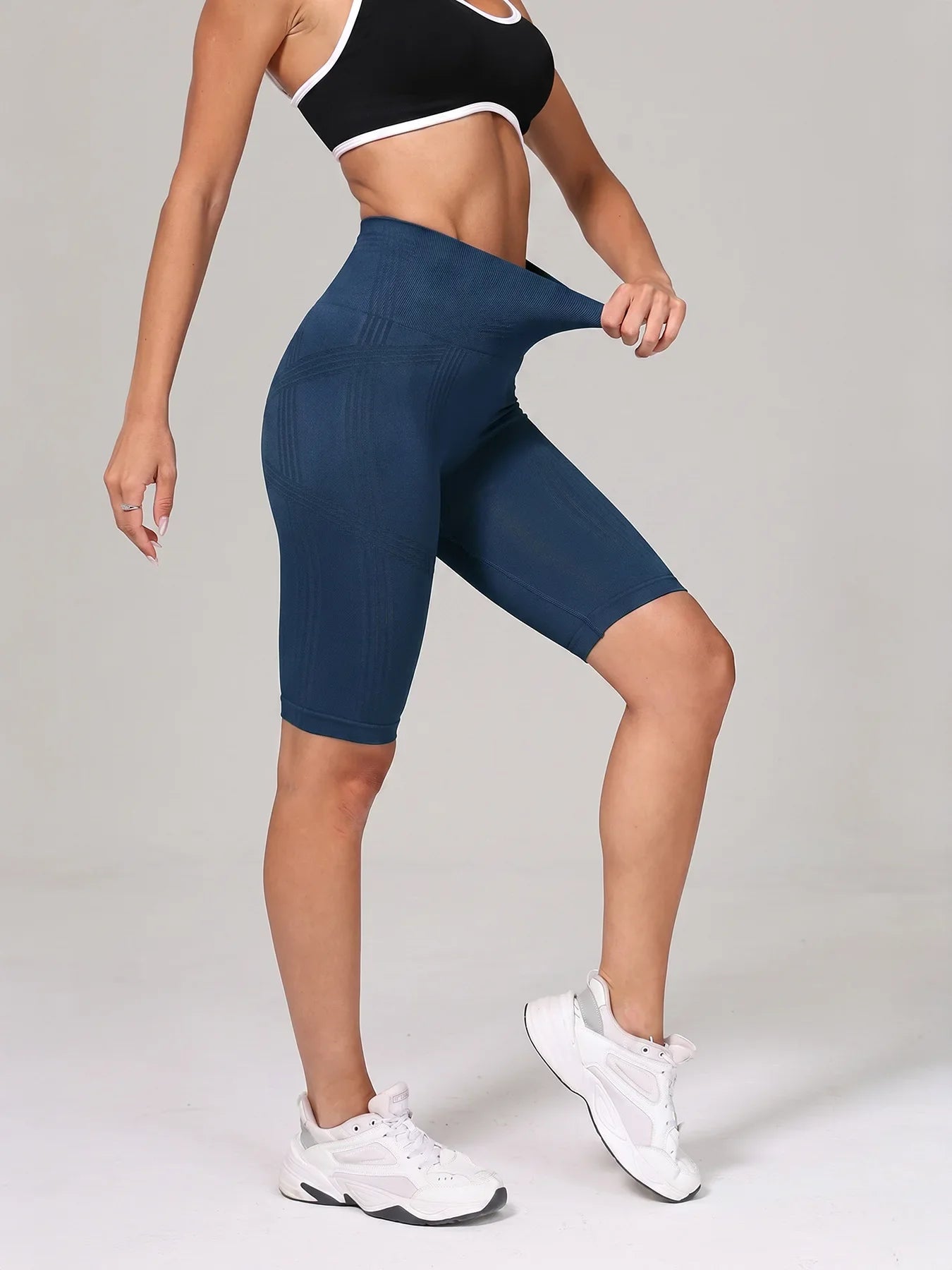 Women High Waist 5 Inch  Shorts Butt Lift Yoga Shorts Naked Feel Breathable Tight Run Gym Workout Outer Athletic Biker Shorts