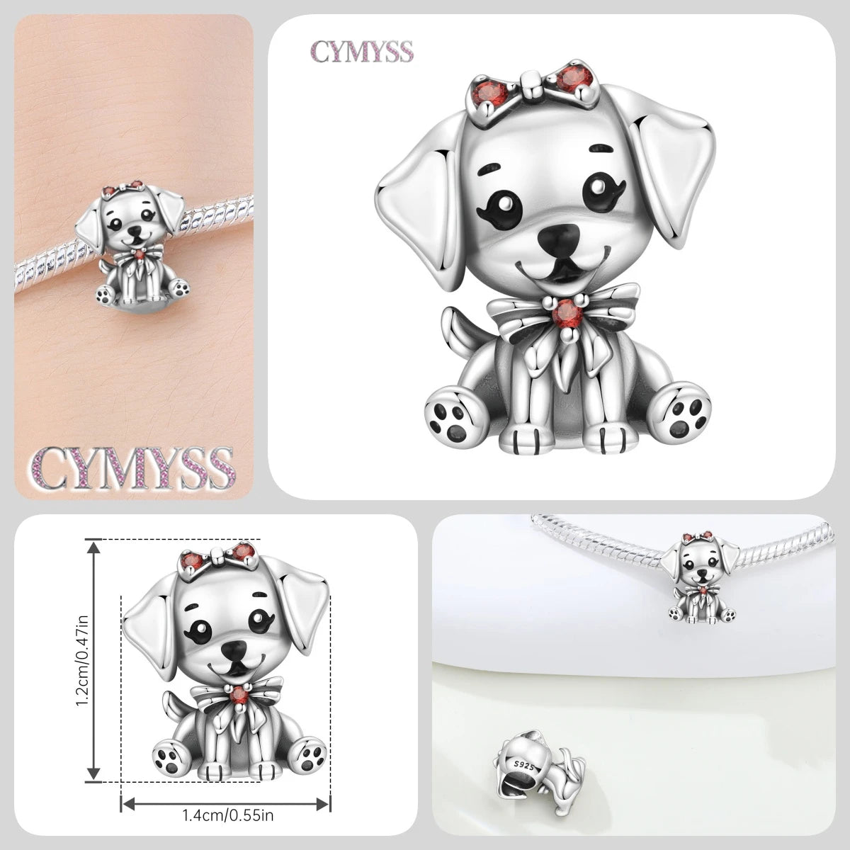 925 Sterling Silver Cute Pet Animal Lion King Pendant DIY Jewelry Beads for Women Bangle Bracelet Necklace Birthday Party Gifts
