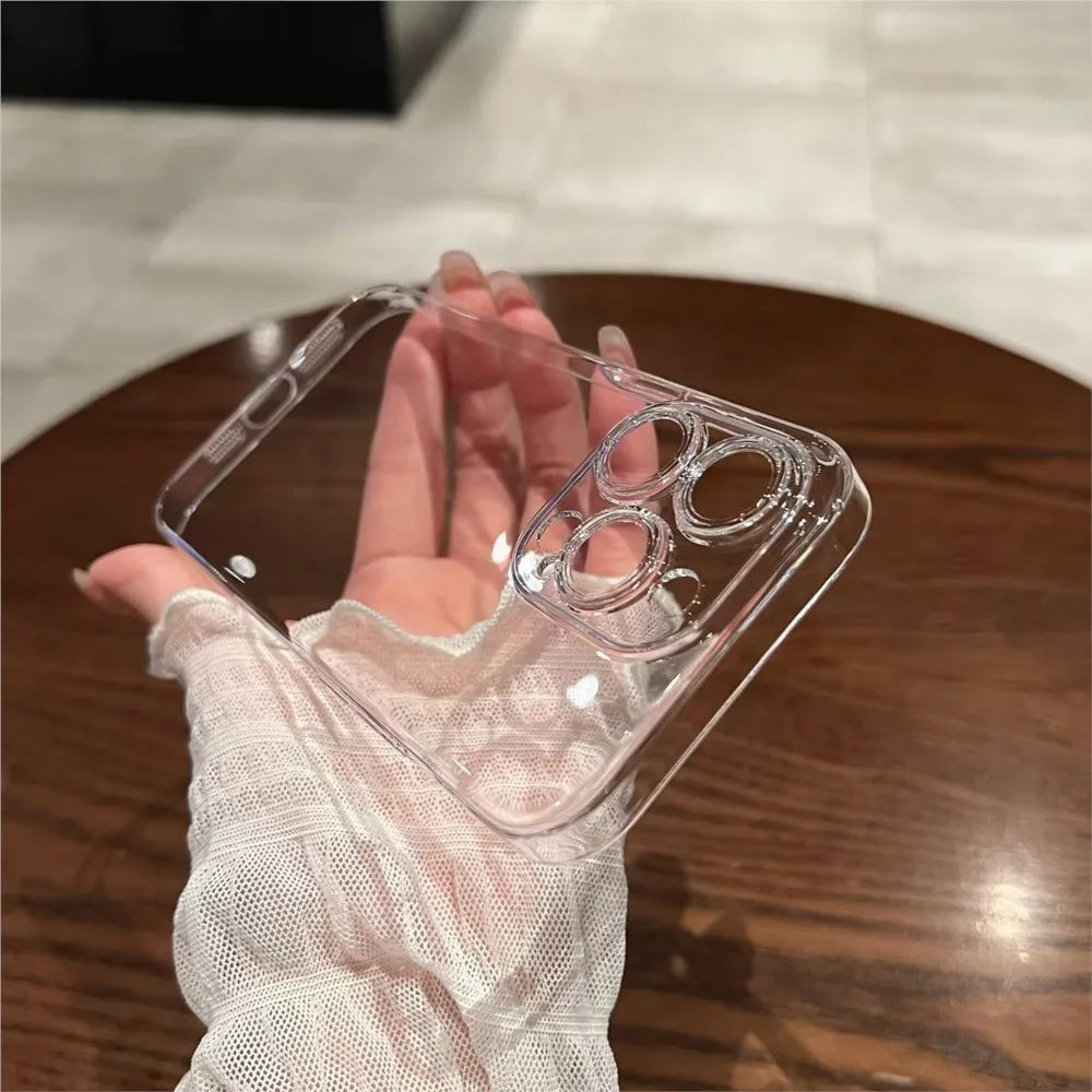 Clear Case For iPhone 16 15 14 13 12 11 Pro Max 16e Silicone Cover For iPhone 13 Mini X XS Max XR 7 8 Plus Transparent Cover