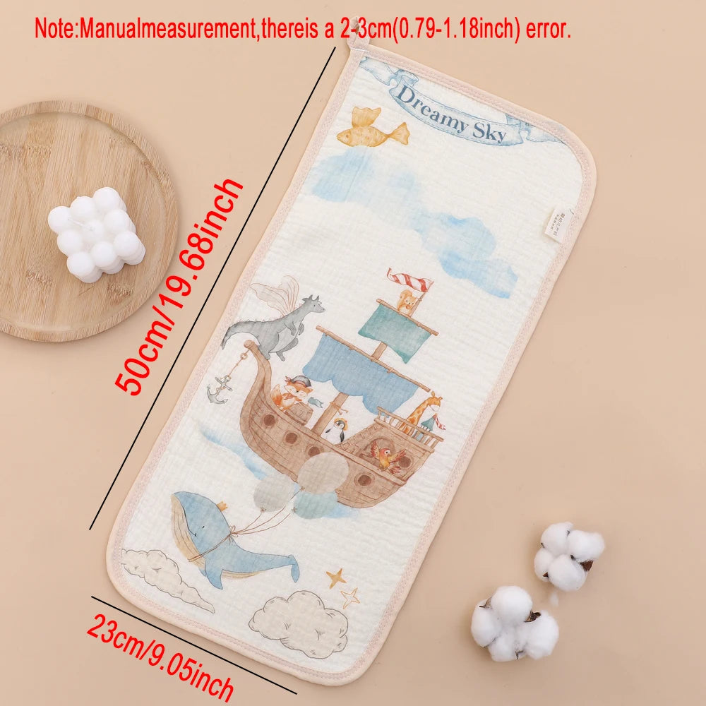 Cotton Muslin Baby Face Towels Long Burp Cloth for Newborn 6Layers of Gauze Children's Towel Kindergarten Hand Towels Baby Items