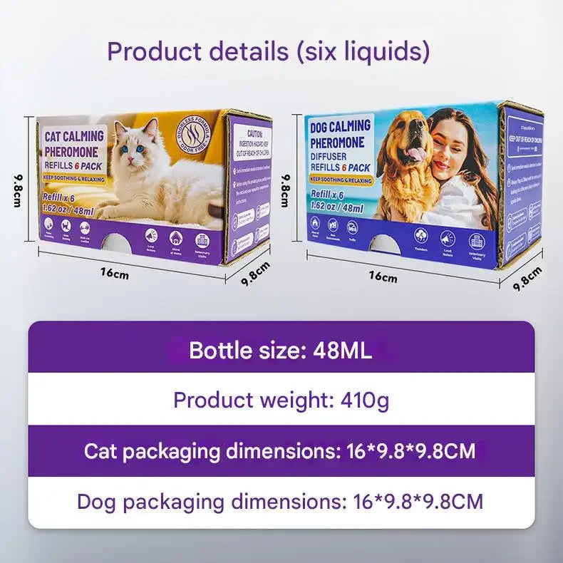 Cat and Dog Pheromone Diffusion 4-in-1 Pet Set Electric Heating Pheromone Odorless Pheromone Relieves Pet Emotional Stress