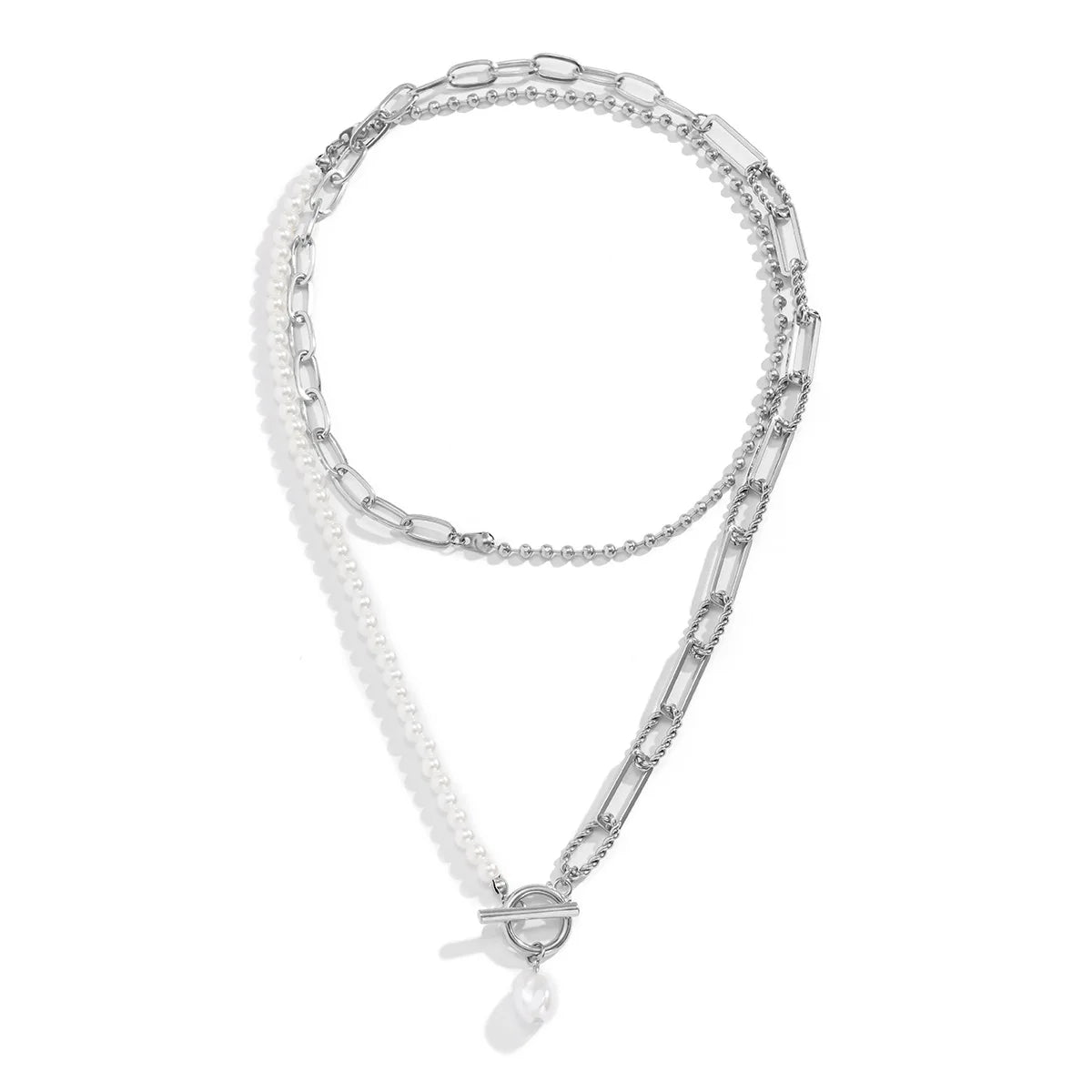 Multi-Layer White Imitation Pearl Necklace Bead Chain Punk Ladies Wedding Short Clavicle Necklac Girl Charm Banquet Jewelry