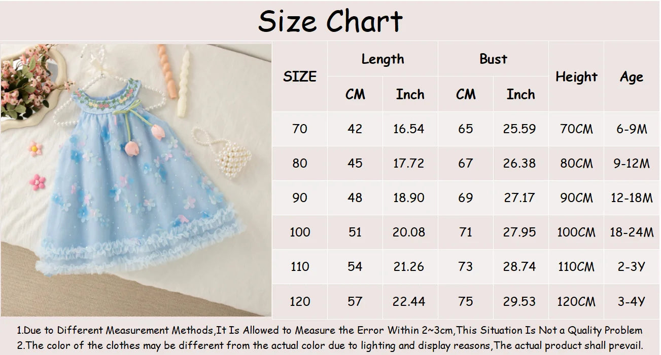 Girls' Dress Summer Floral Mesh Halter Neck Baby Girl Dress Cute Bow Baby Dress Baby Girl Clothes