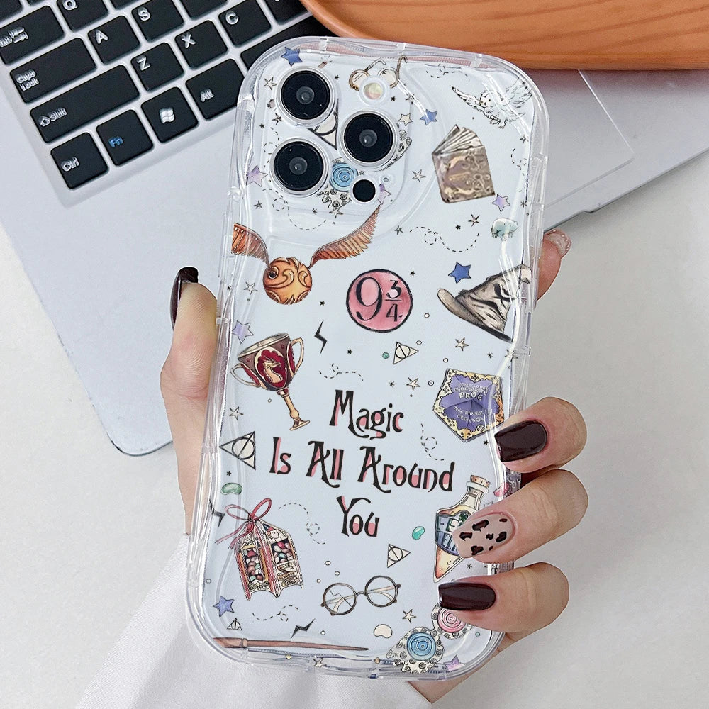 P-Potters Magic Label H-Harries Phone Case for Motorola Moto G84 G75 G60 G54 G53 G52 G45 G35 G34 Edge 50 E22 E15 5G 3D Wave Capa