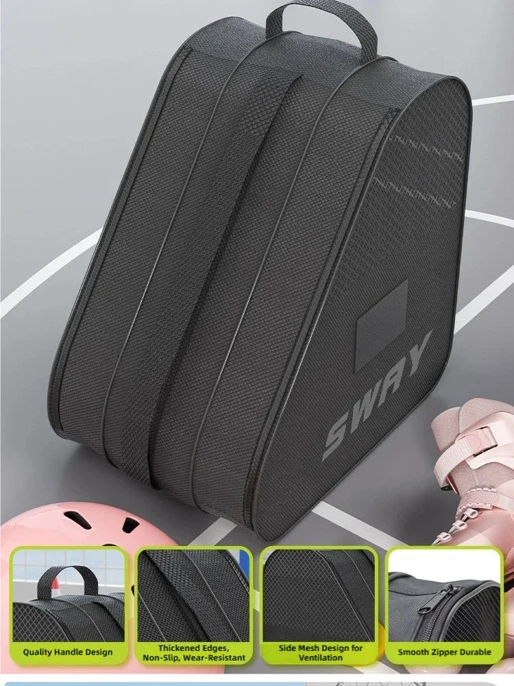 New Ice Skates Storage Bag Inline Skate Bag Top Handle Waterproof Versatile Breathable Accessory with Adjustable Shoulder Strap