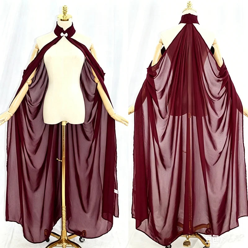 Halloween Costume Women Shawl Cape Cloak Medieval Neck Cape Shawl Cosplay Princess Witch Bride Party Chiffon Light Coat Robe