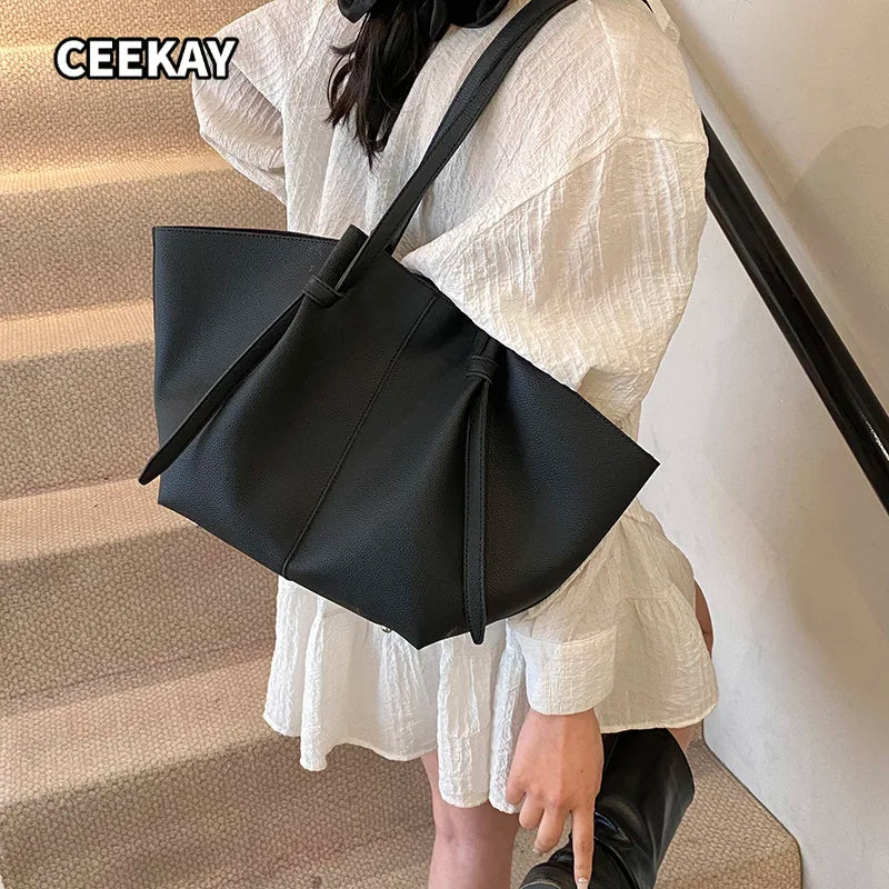 Branded Designer Shoulder Tote Bags For Women Soft PU Leather 2-IN-1 Big Capacity Shopper Tote Set 2026 Luxury Designer Handbags