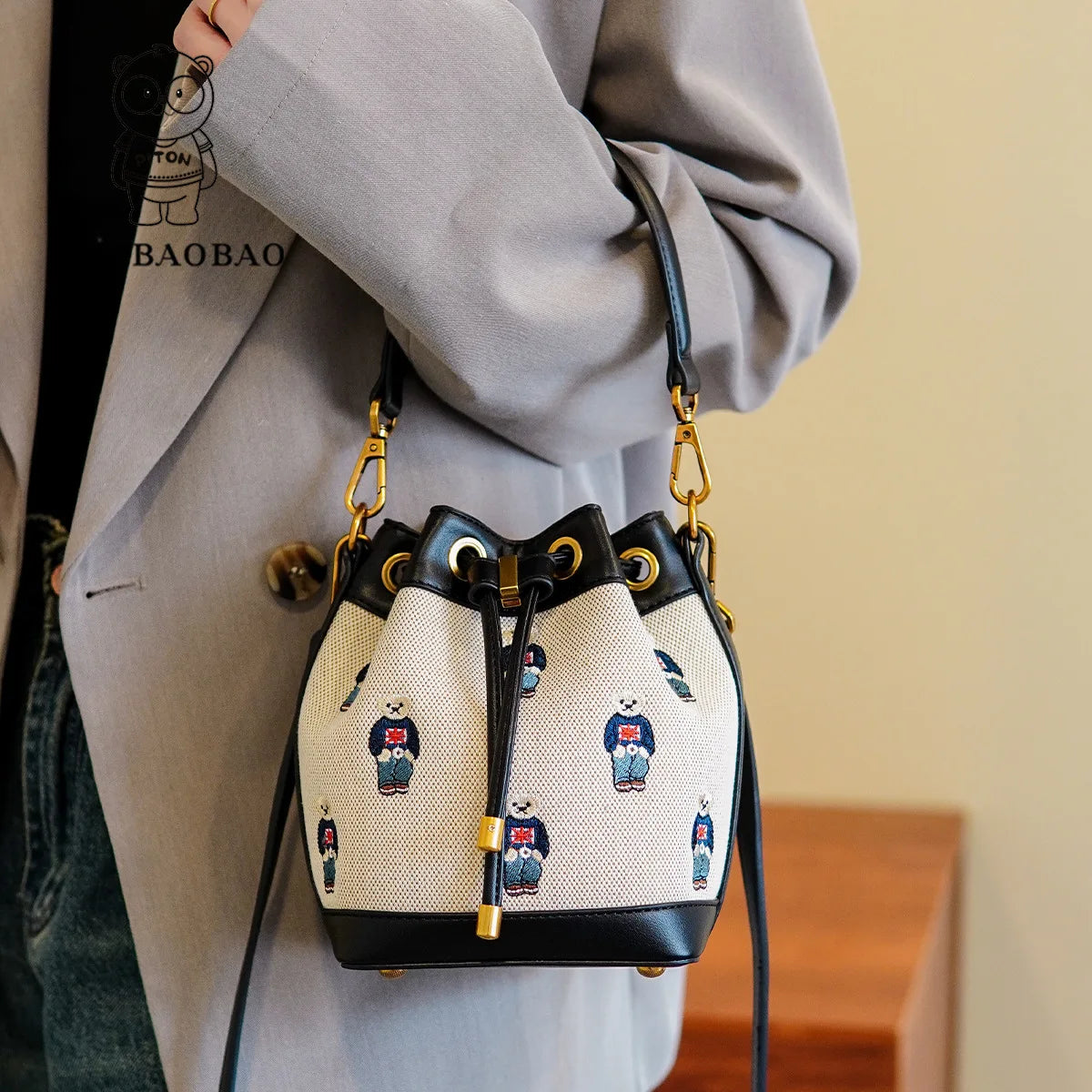 2026 Women's Large Capacity Crossbody Bag Fashion Spring Shoulder Bag Cartoon Bucket Bag Handheld Women's Bag Bags for Woman
