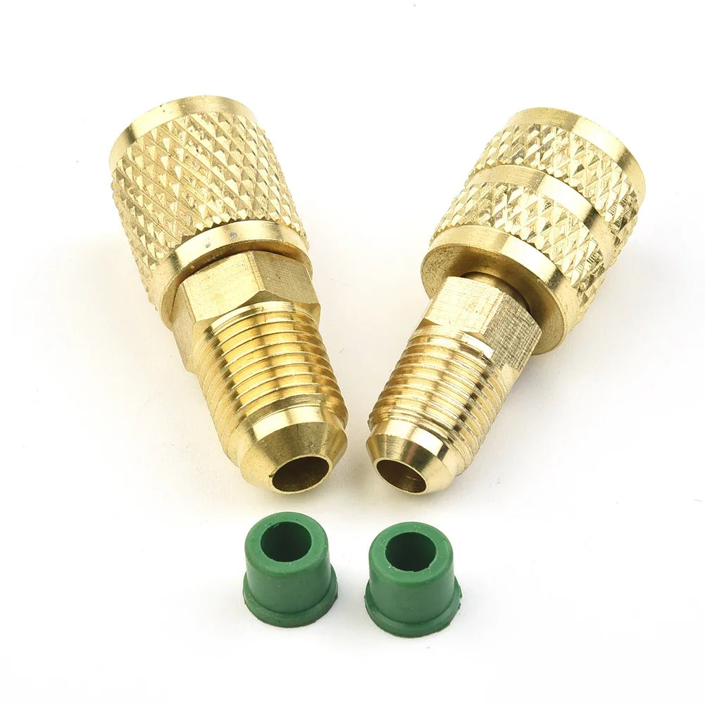 2x Female/Male 5/16" SAE Male/Female 1/4" SAE For R410 R32 R22 Liquid Safety Valve Air Conditioning Refrigerant Repair Fluoride
