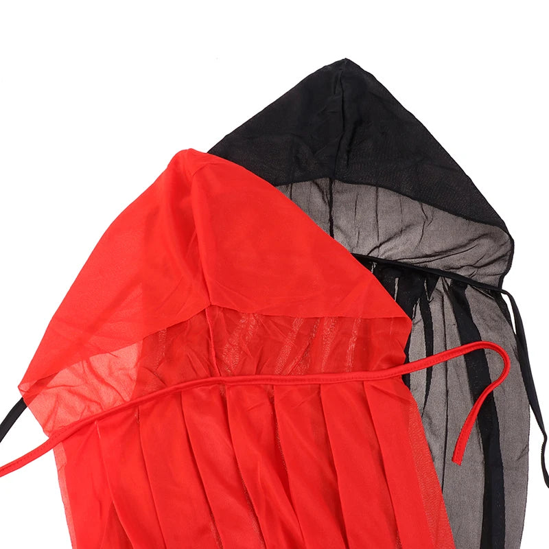 Halloween Costume For Men Woman Kids Female Girl Boy Adult Death Scary Devil Role Red Black Witch Vampire Long Cape Cloak Hooded