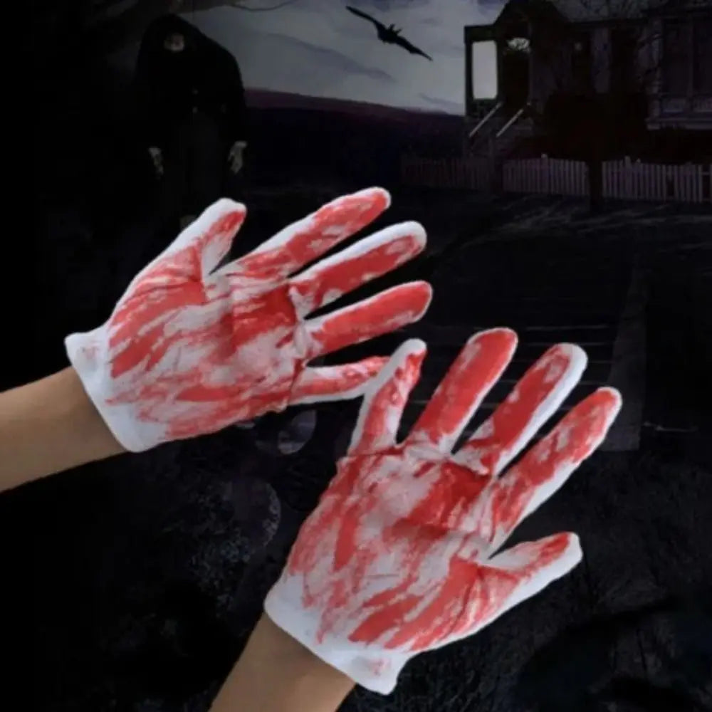 Realistic Halloween Blood Stain Masks Dress Up Costume Blood Mittens Ghost Zombie Cosplay Props Prank
