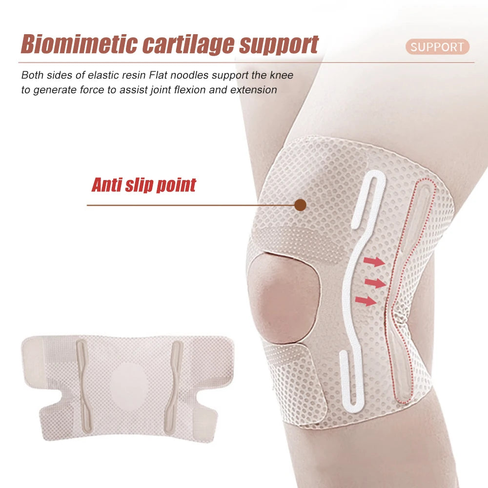 1PC Knee Brace, Compression Sleeve Support with Side Stabilizers, Men Women, Lightweight & Breathable Support For Injury Recover