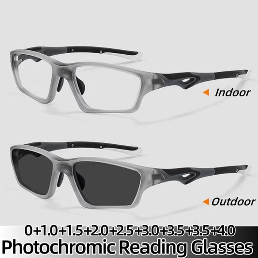 Intelligent Progressive Multifocal Lenses TR90 Sports Reading Glasses Near&Far Bifocal Eyewear Outdoor Photochromic Sunglasses