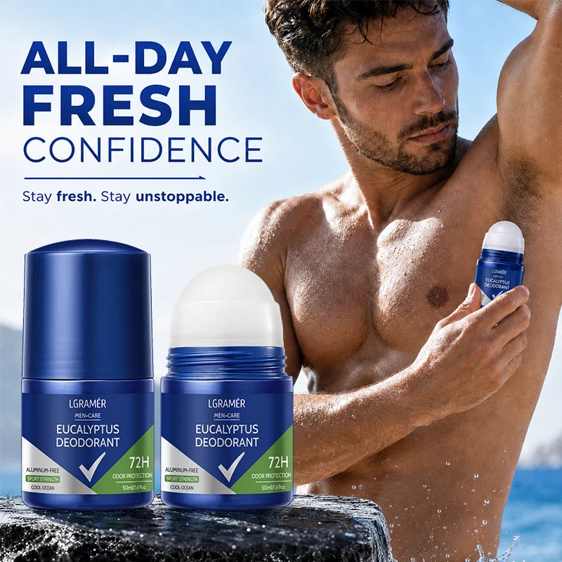 Men's Care Eucalyptus Deodorant Cool Ocean Scent Deodorant Stick Effective Anti Perspirant Control Sweat Smell Fresh Body Care