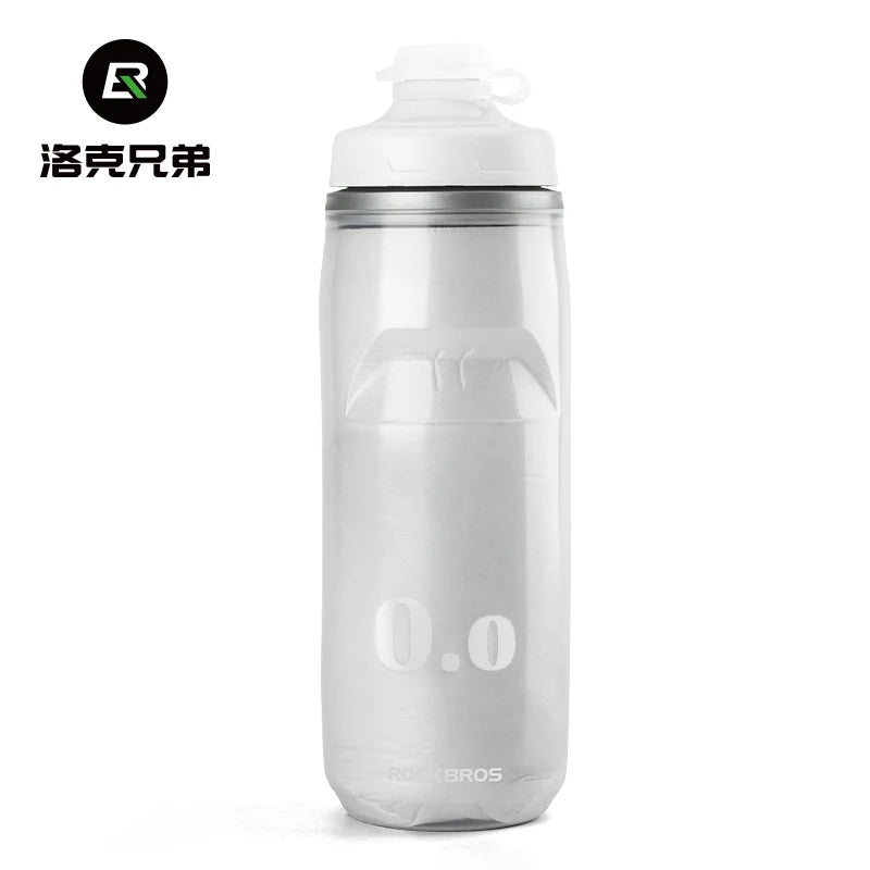 ROCKBROS 620ml Cycling Water Bottle Cold Water Insulated Thermal Silicone Bottle Outdoor Sports MTB Road Bike Bicycle Bottle