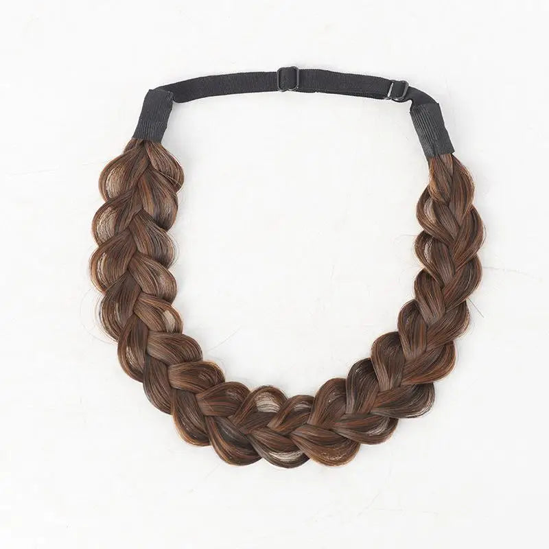 1 Pcs Synthetic Premium Adjustable Handmade Wig Braided Elastic Band Hair Fashion Braiding Hair Headband Headwear For Women