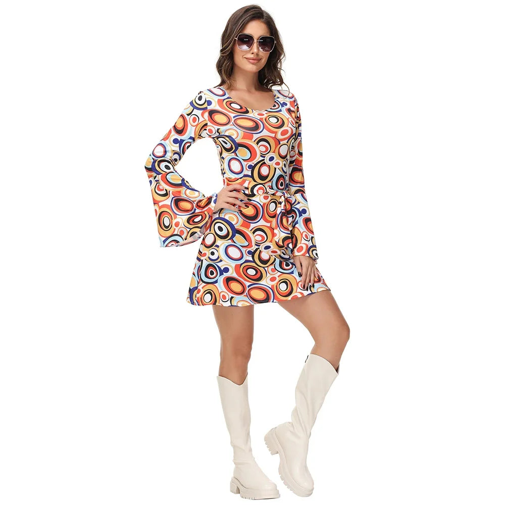 Halloween Party Disco Adult Couples Hippie Costumes Women Male 70s 80s Rock Disco Cosplay Outfits Dance Fantasia Costume