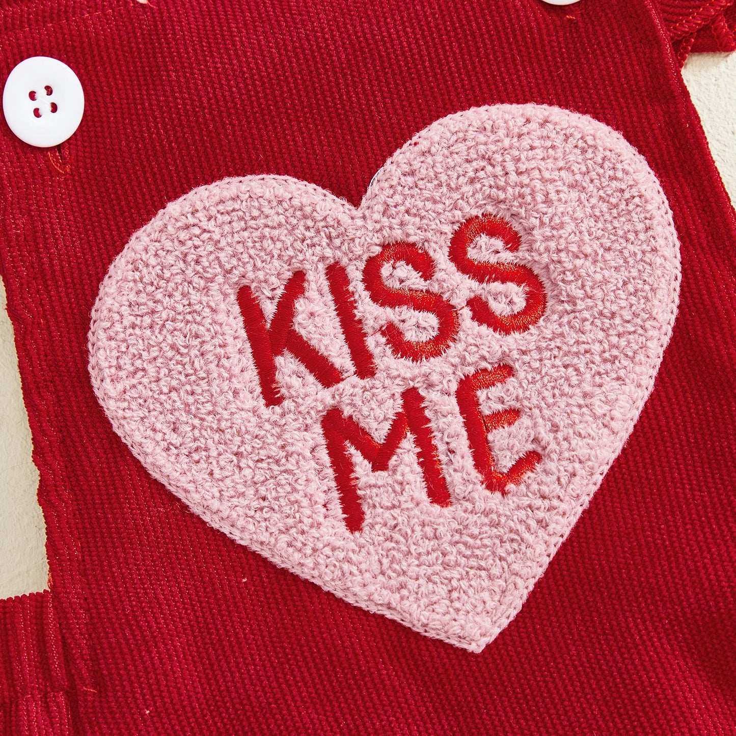 Baby Girl Valentines Outfit Letter Love Heart Embroidered Ruffled Trim Flying Sleeve Romper and Bow Headband 2 Pcs Set