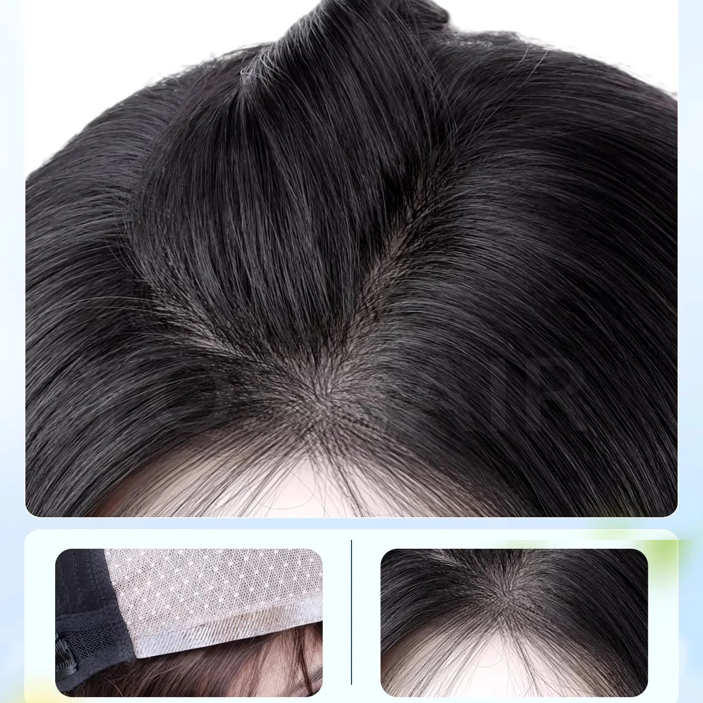 2# Dark Brown with Bangs 6x6“ Silk base Top Wig Glueless for Women 24inch Remy 100% Human Hair Wigs with Elastic Net PU Around