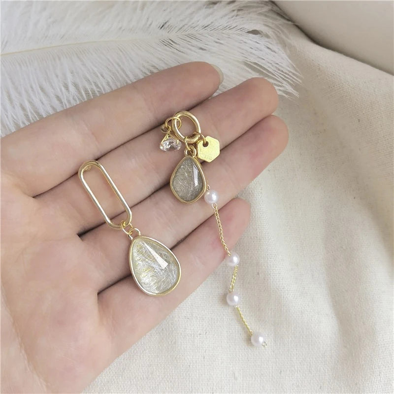Trendy Jewelry Luxury Temperament Personality Asymmetrical Earrings For Women Gifts Delicate Design 2025 Trend New Accessories