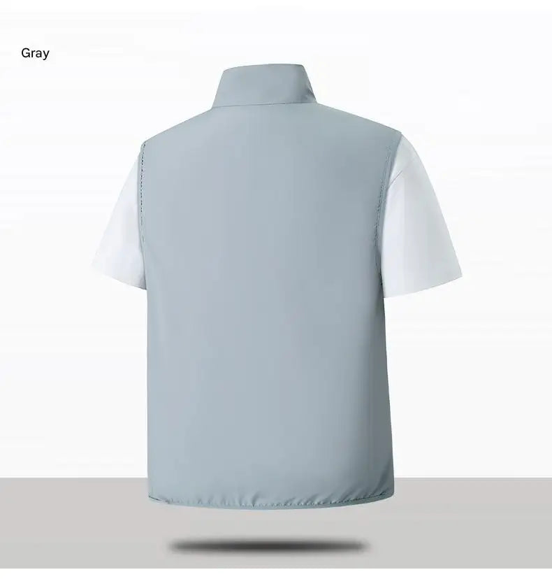 Summer Men Outdoor Cargo Vests Thin Breathable Waistcoats Fishing Sleeveless Jackets Male Sportswear Casual Elasticity Vests
