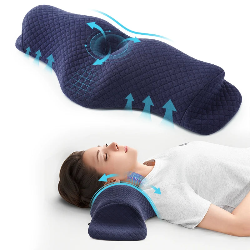 Contour Neck Support Sleeping Pillow, Breathable Washable, Ideal for Every Sleeper